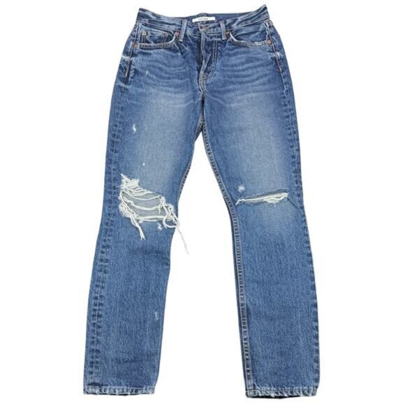 Grlfrnd Karolina High-Rise Skinny Jean In More Life Blue Women's Size 24 - Picture 2 of 8